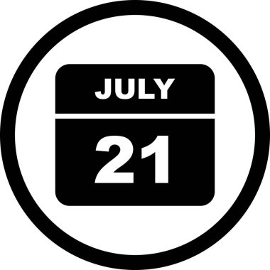 21 Temmuz tarih tek günlük takvim