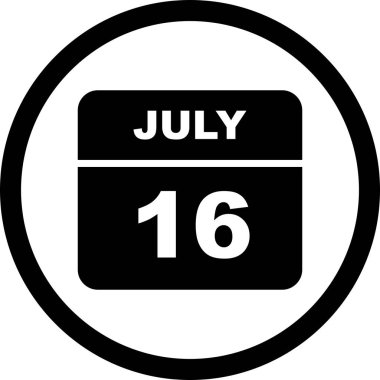 16 Temmuz tarihinde tek bir gün takvimi