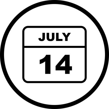 14 Temmuz tarihinde tek bir gün takvimi