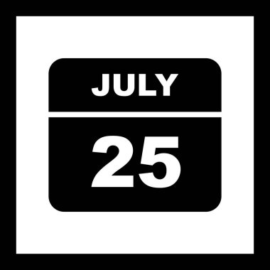 25 Temmuz tarih tek günlük takvim