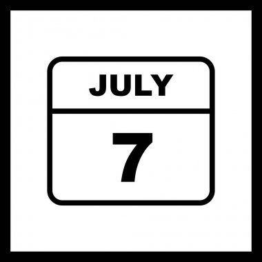 7 Temmuz tarih tek günlük takvim