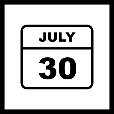 30 Temmuz tarih tek günlük takvim