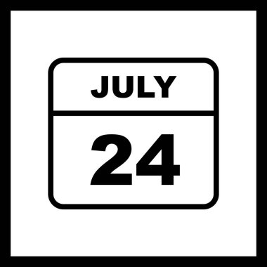 24 Temmuz tarih tek günlük takvim