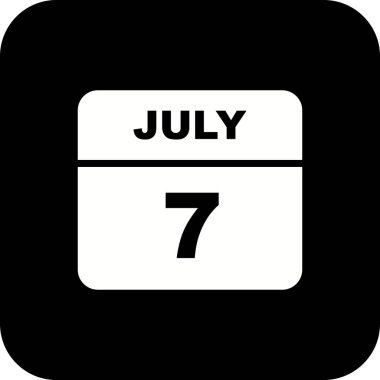 7 Temmuz tarih tek günlük takvim