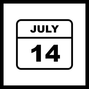 14 Temmuz tarihinde tek bir gün takvimi