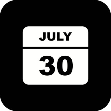 30 Temmuz tarih tek günlük takvim