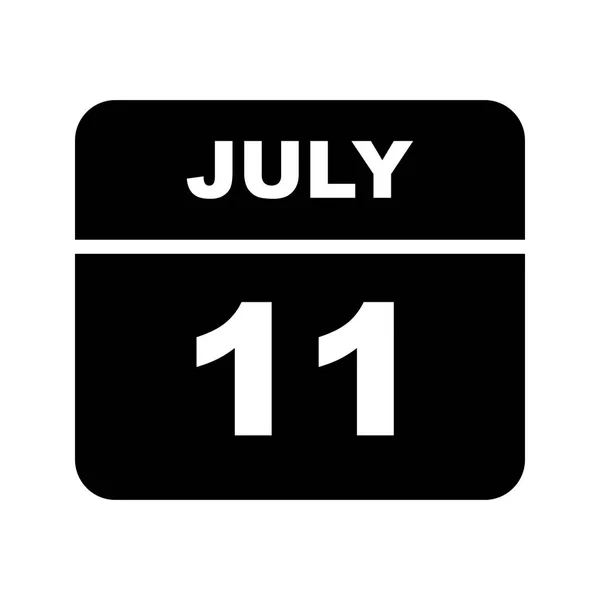 11 de julio Fecha en un calendario de un solo día — Foto de Stock