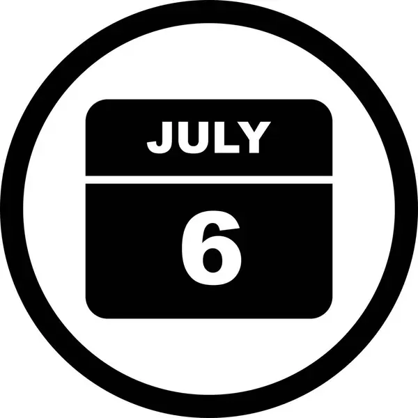 July 6th Date on a Single Day Calendar — Stock Photo, Image