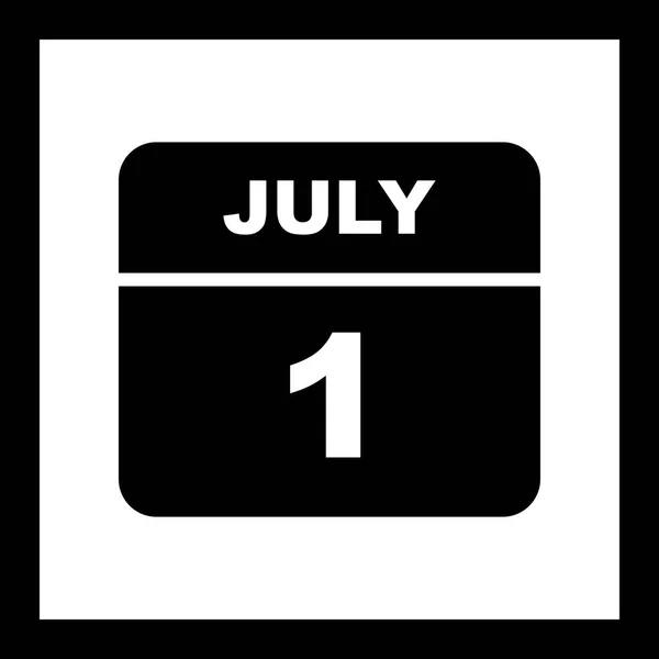 July 1st Date on a Single Day Calendar — Stock Photo, Image