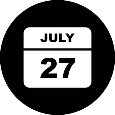 27 Temmuz tarih tek günlük takvim