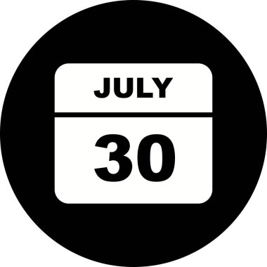 30 Temmuz tarih tek günlük takvim