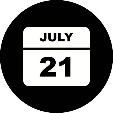 21 Temmuz tarih tek günlük takvim