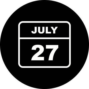 27 Temmuz tarih tek günlük takvim