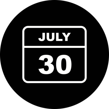 30 Temmuz tarih tek günlük takvim