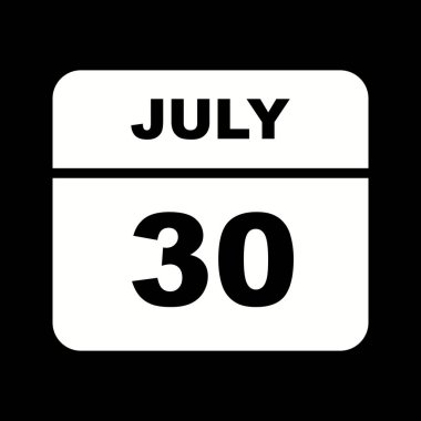 30 Temmuz tarih tek günlük takvim