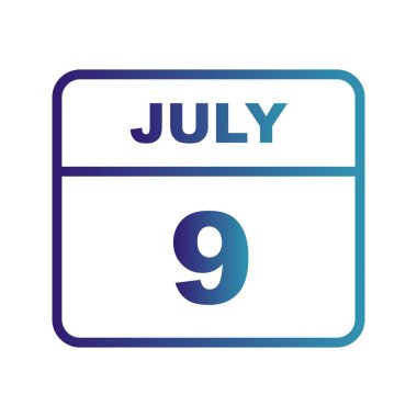 9 Temmuz tarih tek günlük takvim