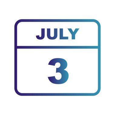 3 Temmuz tarih tek günlük takvim