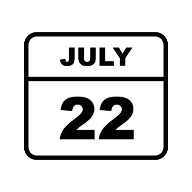 22 Temmuz tarih tek günlük takvim