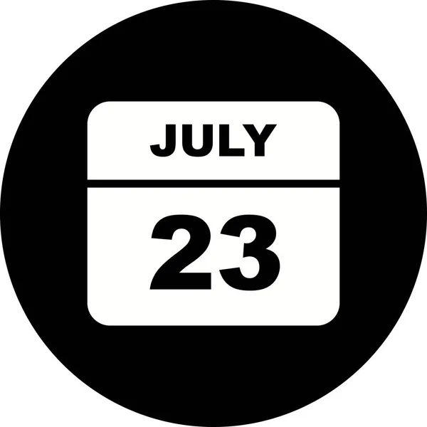 23 липня Дата в одноденному календарі — стокове фото