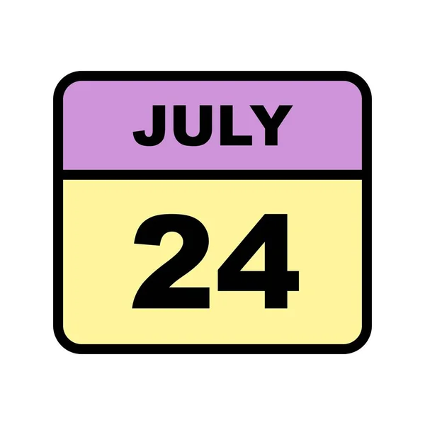 24 juillet Date sur un calendrier d'un seul jour — Photo
