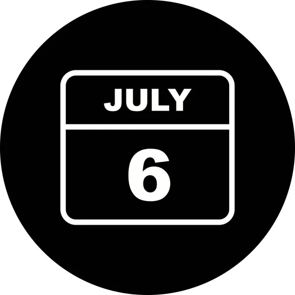 July 6th Date on a Single Day Calendar — Stock Photo, Image