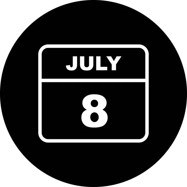 July 8th Date on a Single Day Calendar — Stock Photo, Image