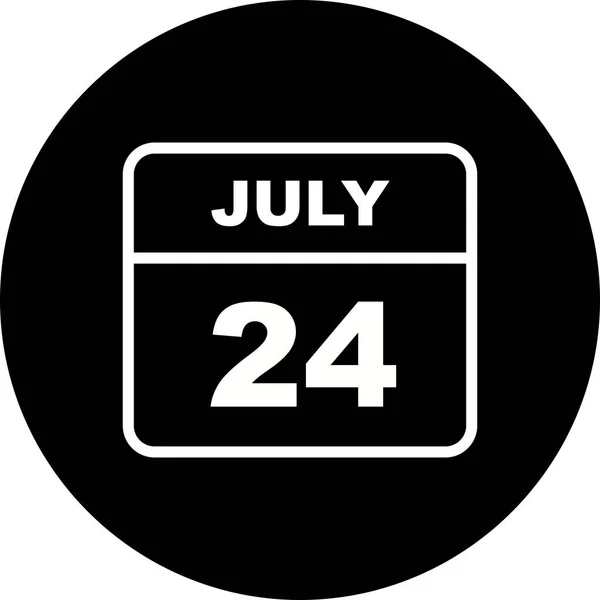 24 lipca Data w kalendarzu jednodniowe — Zdjęcie stockowe