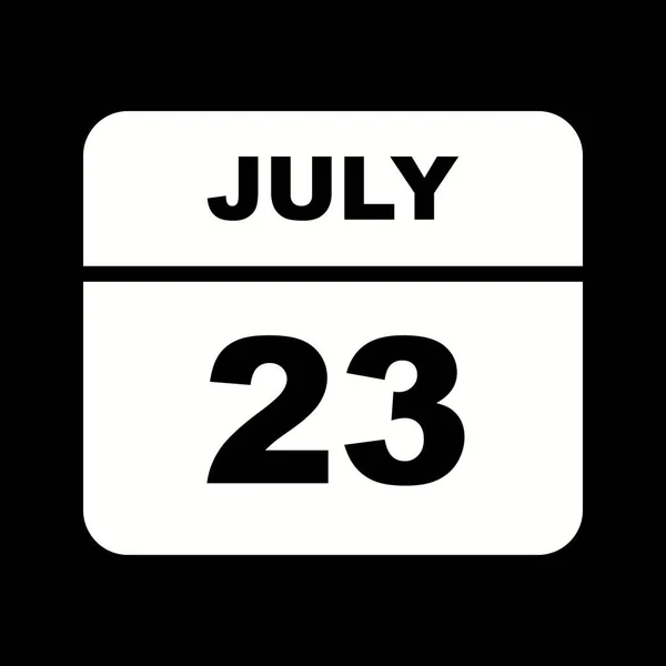 July 23rd Date on a Single Day Calendar — Stock Photo, Image