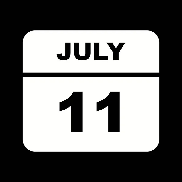 11 juli datum på en enda dag kalender — Stockfoto