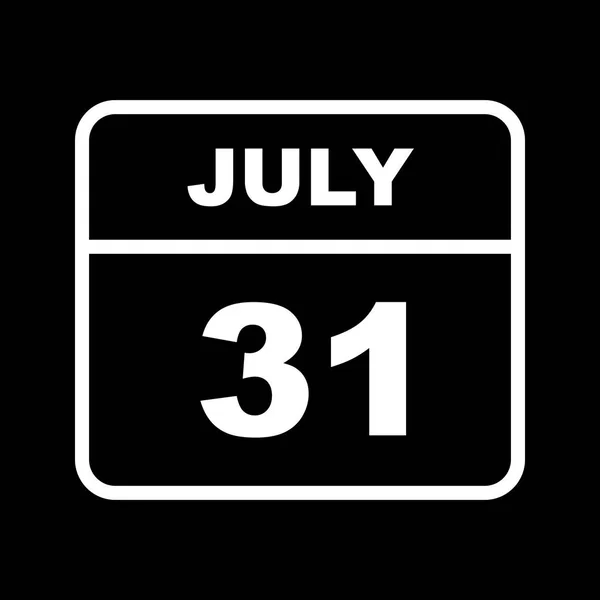 31 luglio Data su un calendario unico giorno — Foto Stock