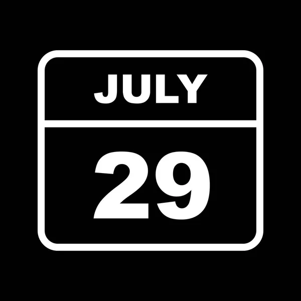 July 29th Date on a Single Day Calendar — Stock Photo, Image