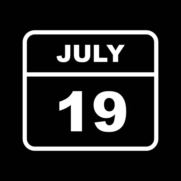7月19日1日のカレンダー — ストック写真