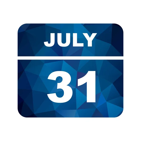 31 de julio Fecha en un calendario de un solo día — Foto de Stock