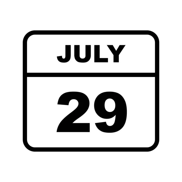 July 29th Date on a Single Day Calendar — Stock Photo, Image