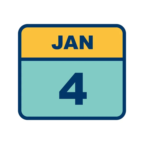 4 janvier Date sur un calendrier d'un seul jour — Photo