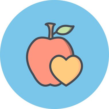 İllüstrasyon sağlıklı gıda simgesi