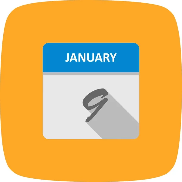 9th Ιανουαρίου ημερομηνία σε ημερολόγιο μίας ημέρας — Φωτογραφία Αρχείου