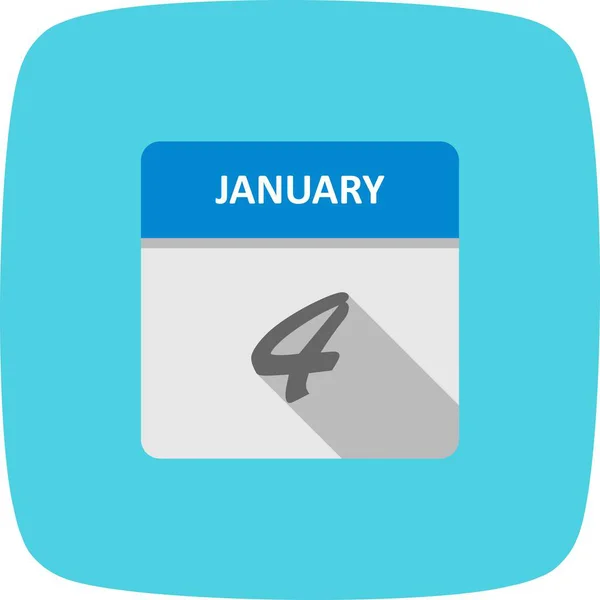 January 4th Date on a Single Day Calendar — Stock Photo, Image