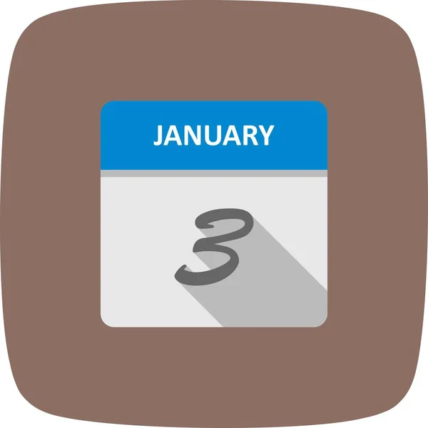 January 3rd Date on a Single Day Calendar — Stock Photo, Image