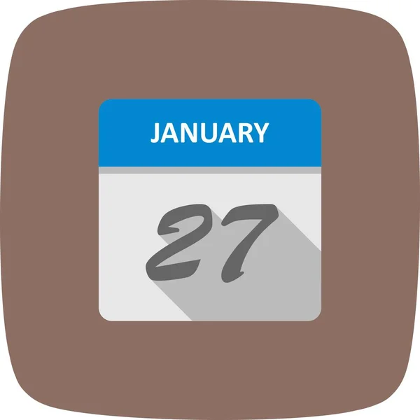 1月27日单日日历上的日期 — 图库照片