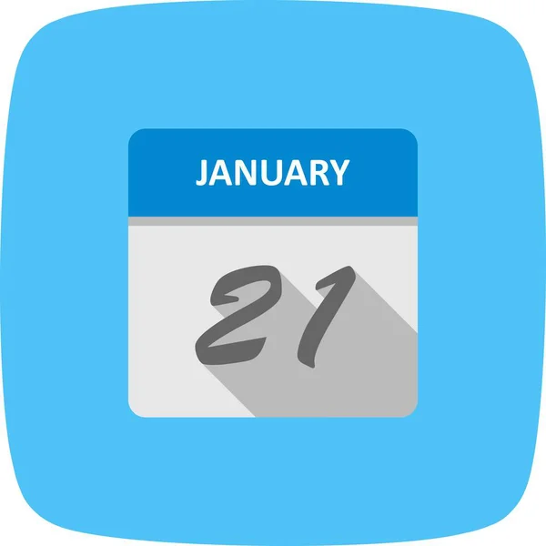 1月21日1日のカレンダー — ストック写真