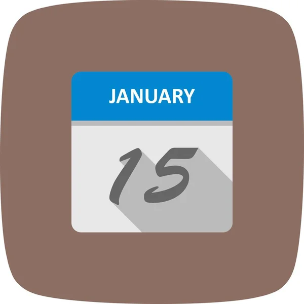 15 januari datum på en enda dag kalender — Stockfoto