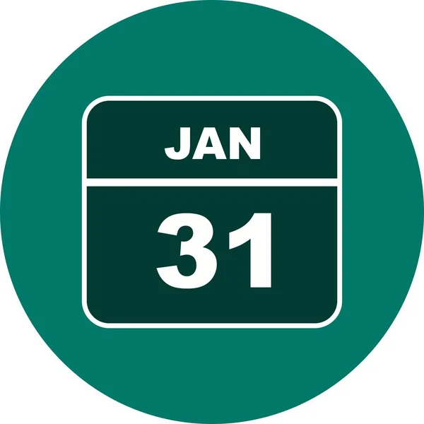 31 de janeiro Data em um calendário único dia — Fotografia de Stock