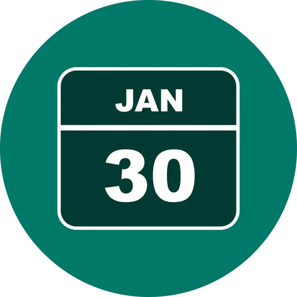 30 de enero Fecha en un calendario de un solo día —  Fotos de Stock