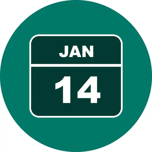 14. ledna dne v kalendáři jednoho dne — Stock fotografie