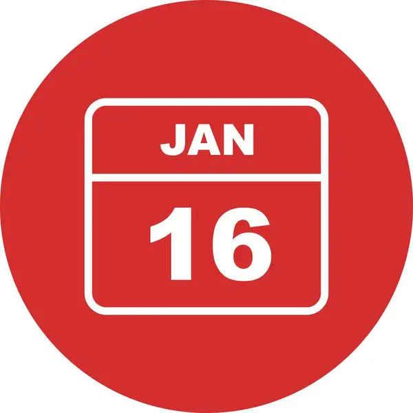 16 gennaio Data in un unico giorno Calendario — Foto Stock