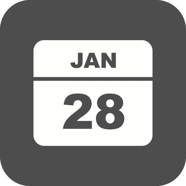 28 de enero Fecha en un calendario de un solo día —  Fotos de Stock