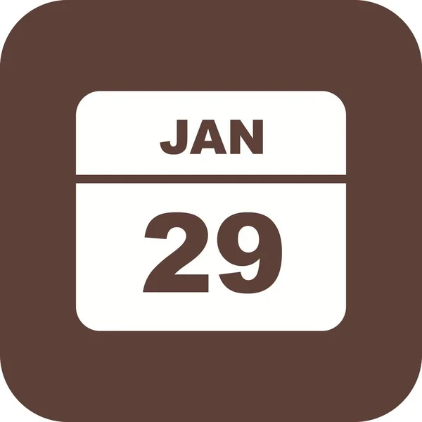 Január 29. dátum egy egynapos naptárban — Stock Fotó