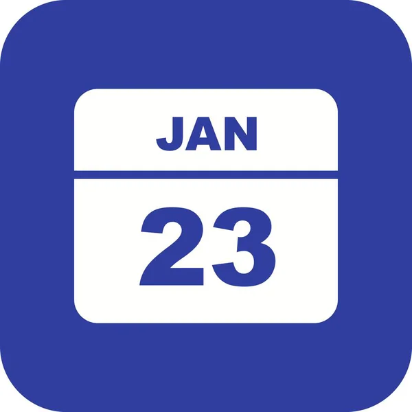 23 stycznia Data w kalendarzu jednodniowe — Zdjęcie stockowe