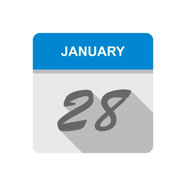 28 de enero Fecha en un calendario de un solo día — Foto de Stock